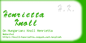 henrietta knoll business card